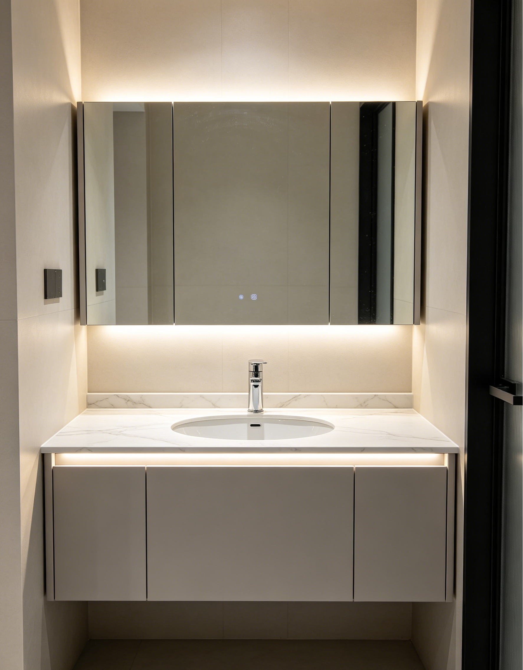Modern Matte Lacquer Wall-Mounted Bathroom Vanity