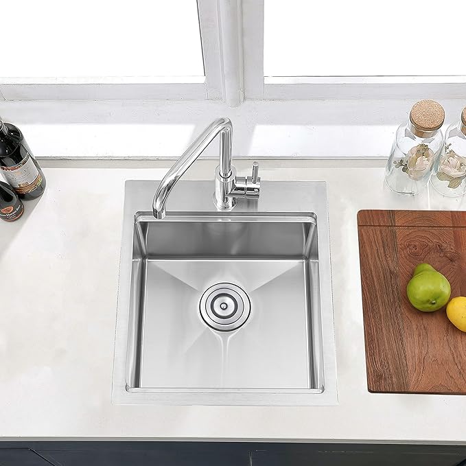 17x19 Inch Brushed Nickel Drop in Bar Sink