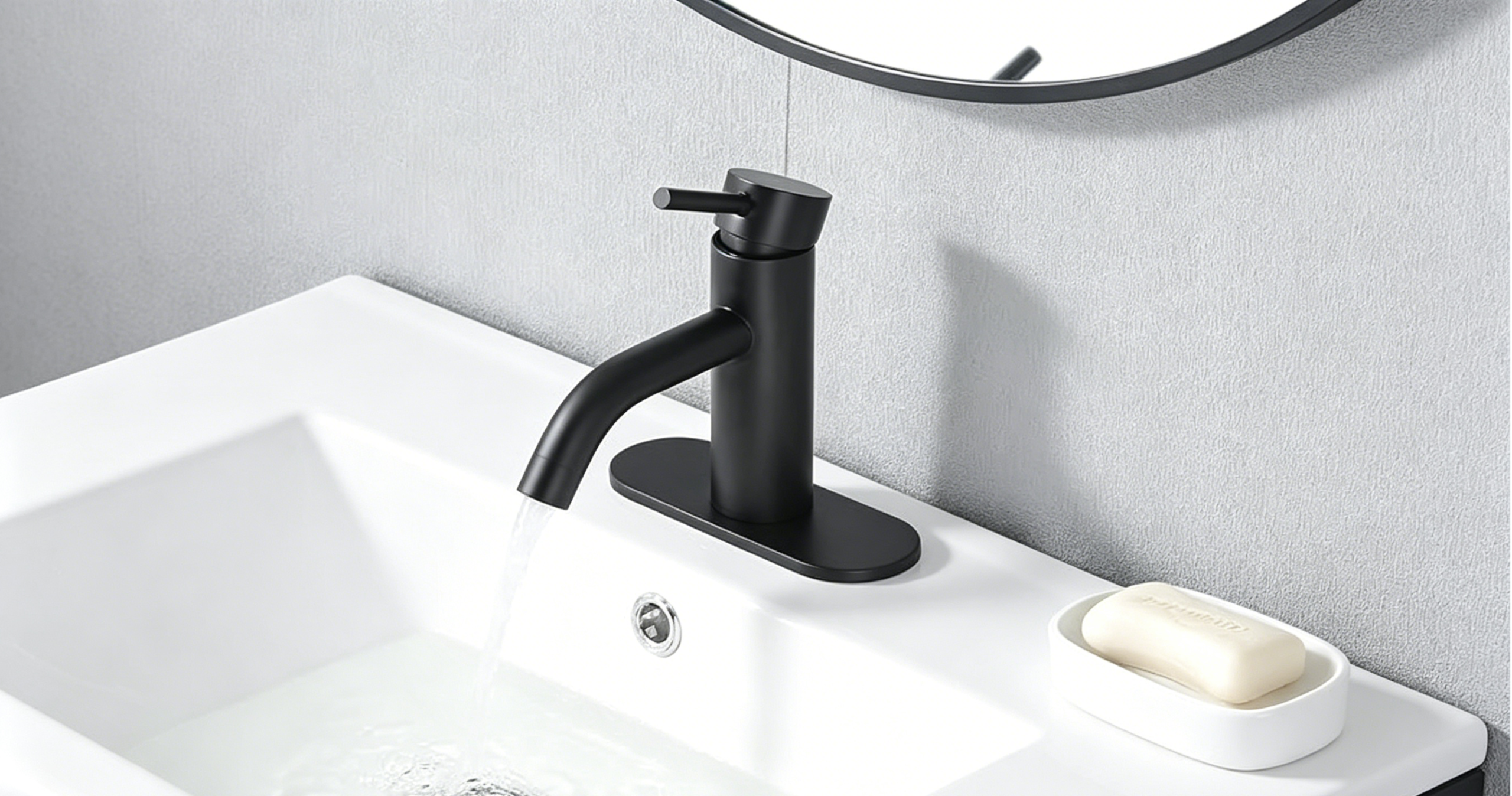 Black Bathroom Faucet with Water-Saving Design