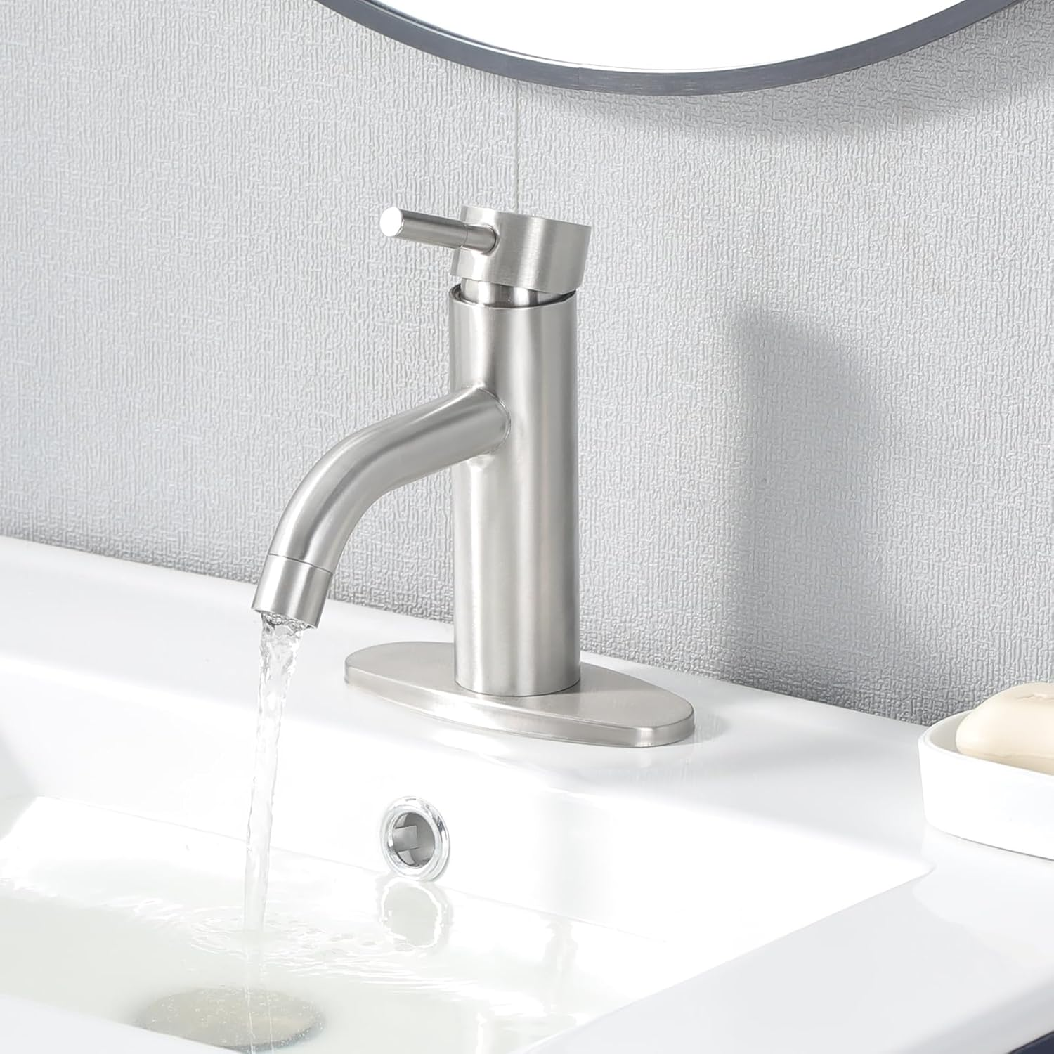 Stainless Steel Bathroom Faucet with Water-Saving Feature