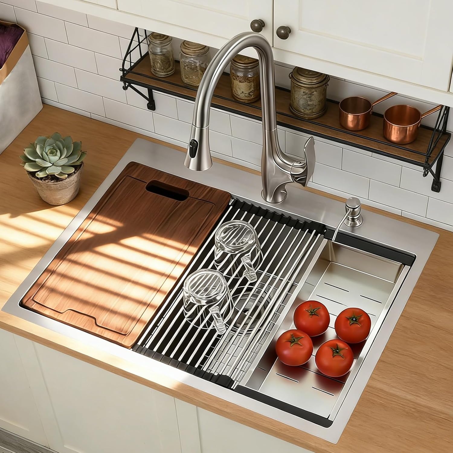 Stainless Steel Kitchen Sink with Multi-Function Zones