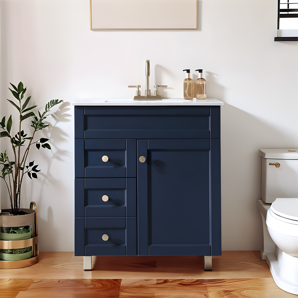 30” Bule Modern Free-Standing Single Bathroom Vanity Set