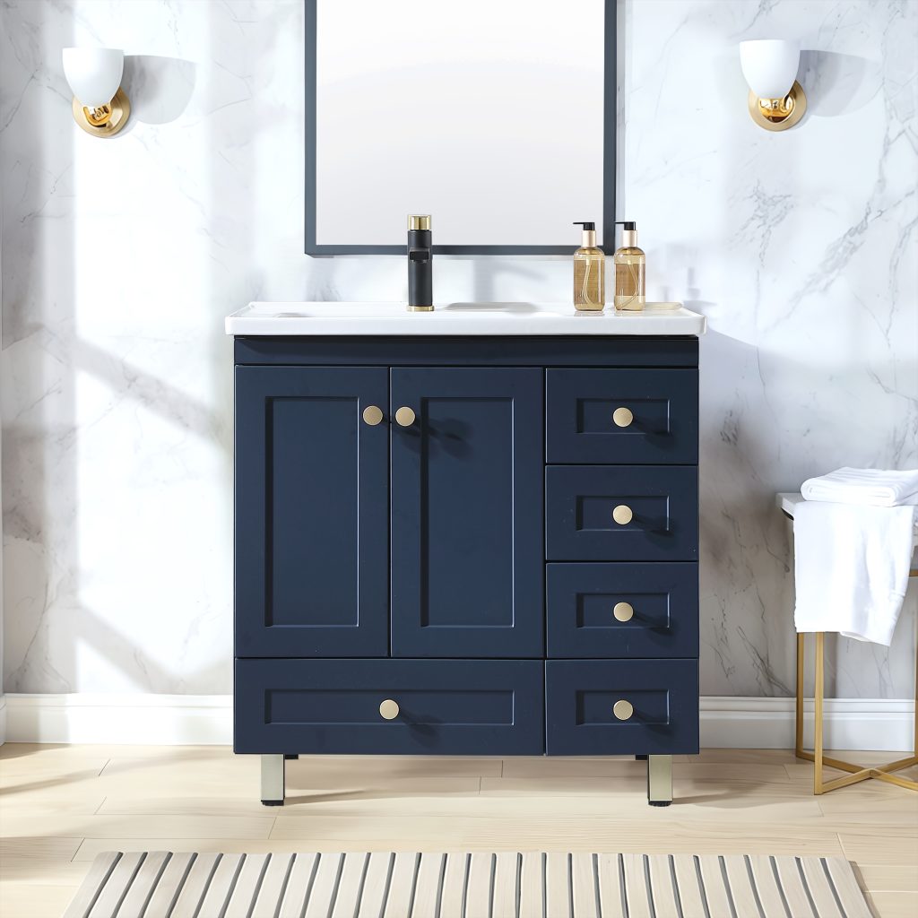 32” Blue Modern Free-Standing Single Bathroom Vanity Set