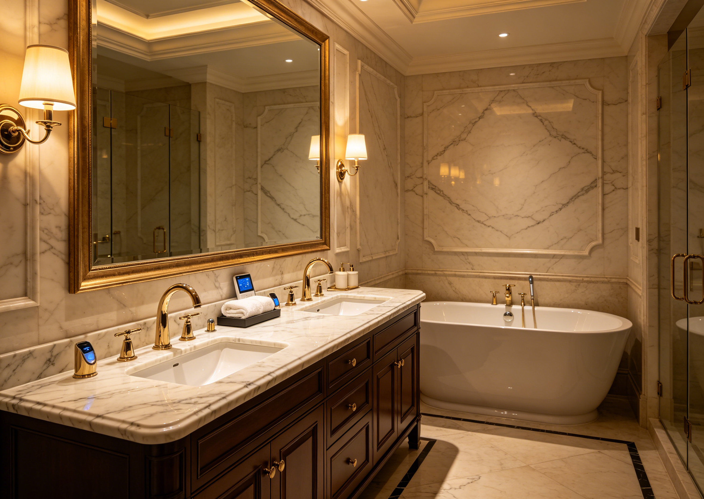 Luxury villa double vanity bathroom project