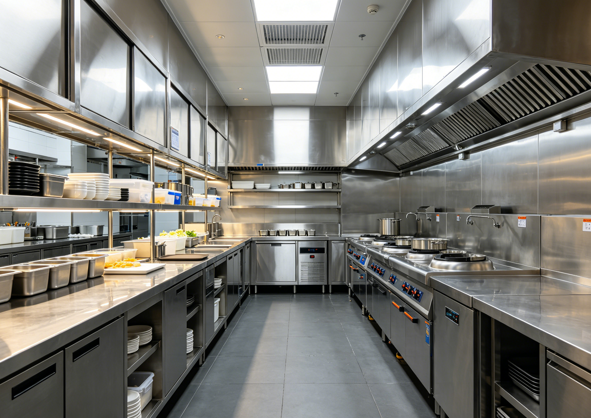 Chain restaurant commercial kitchen outfitting