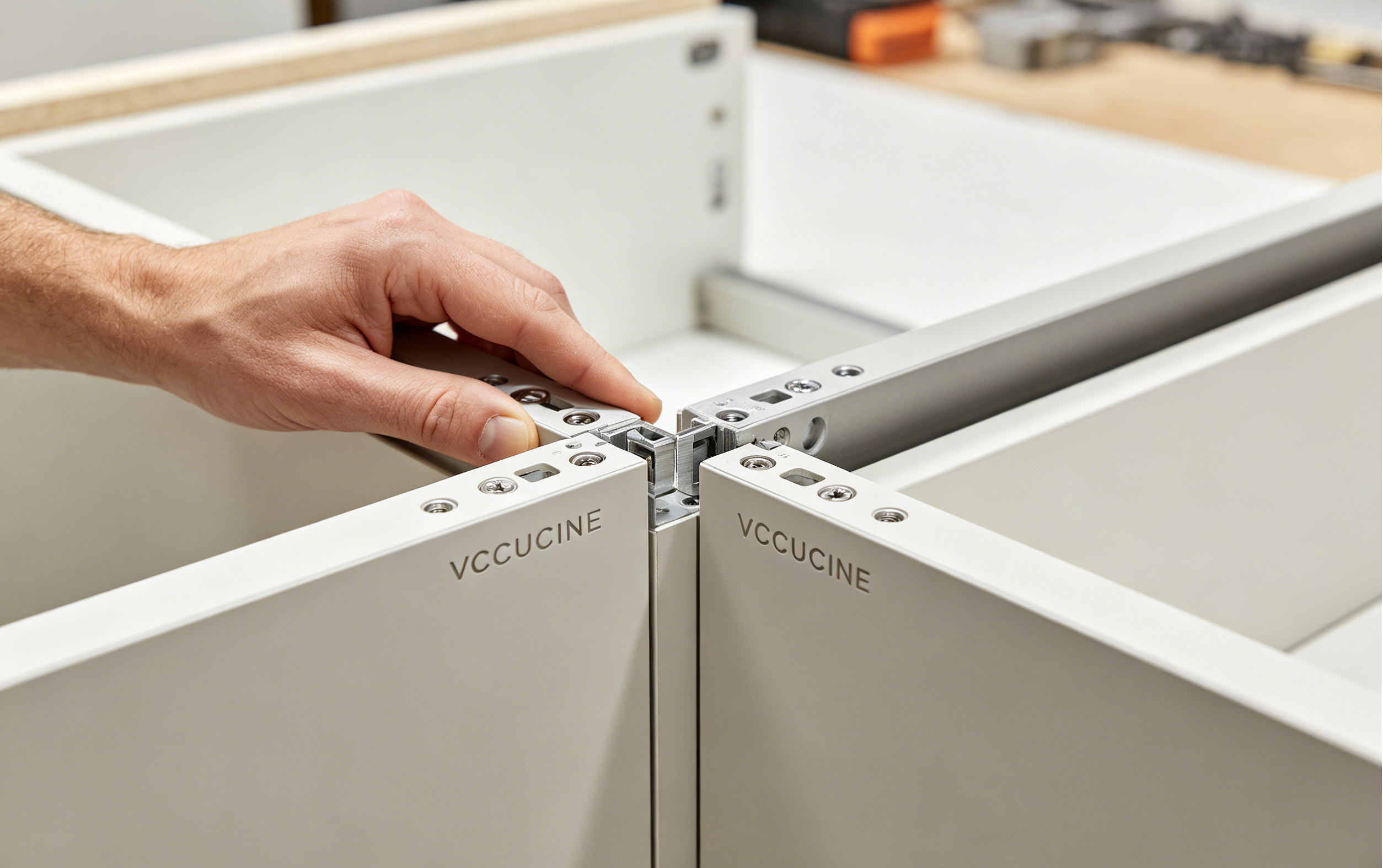 Tool-free modular kitchen cabinet installation
