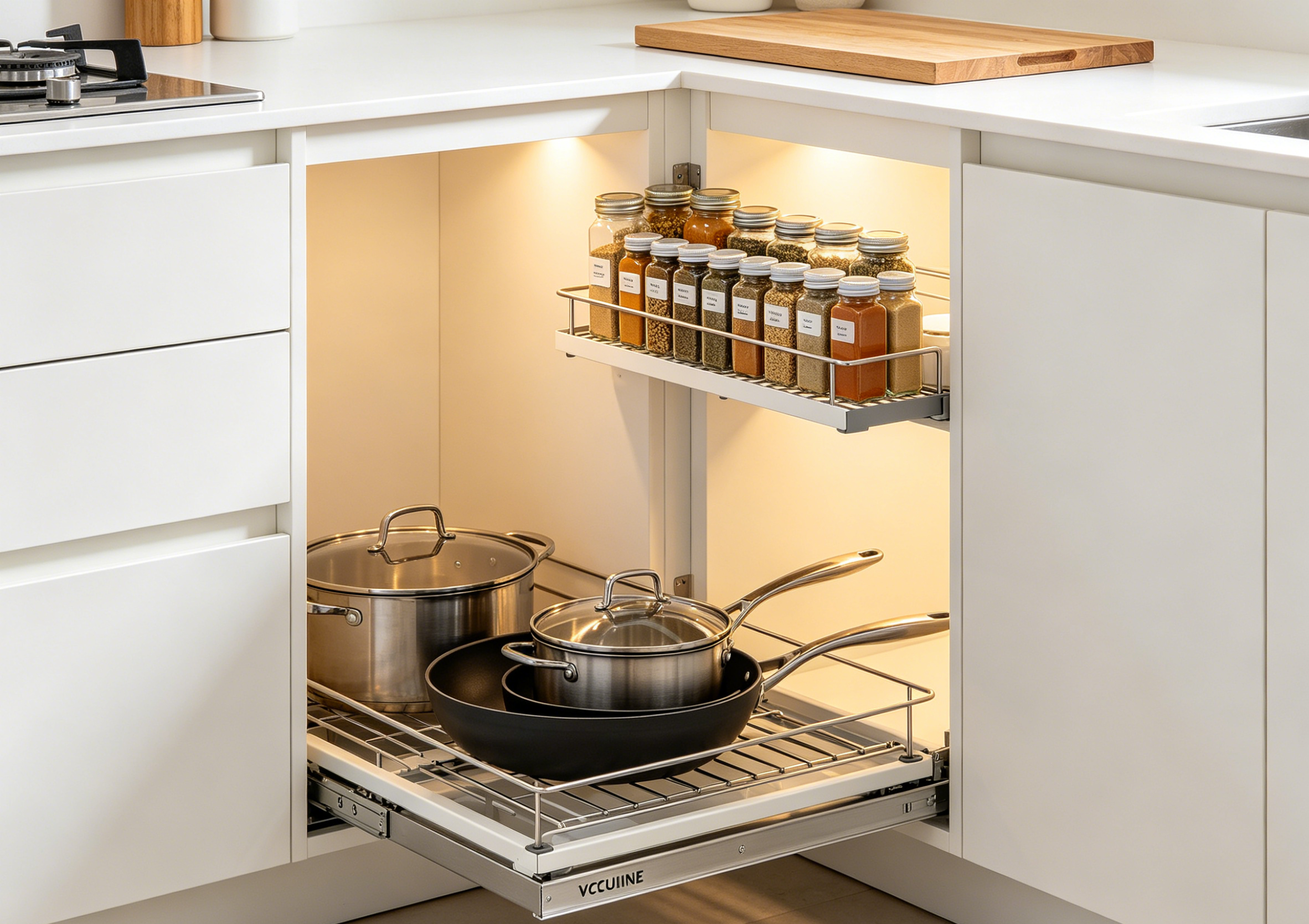 Pull out spice rack and pantry organizer
