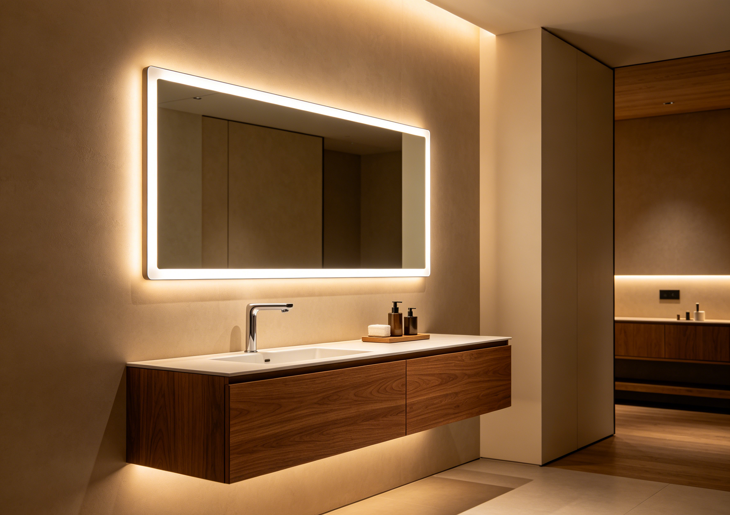 Wall-mounted smart bathroom vanity