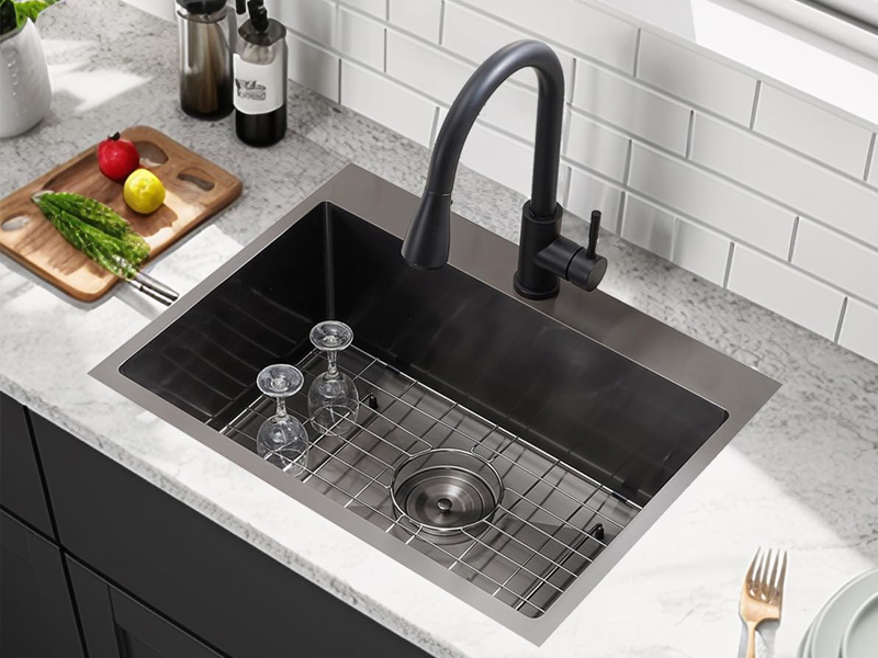 33x22 Inch Black Drop In Kitchen Sink