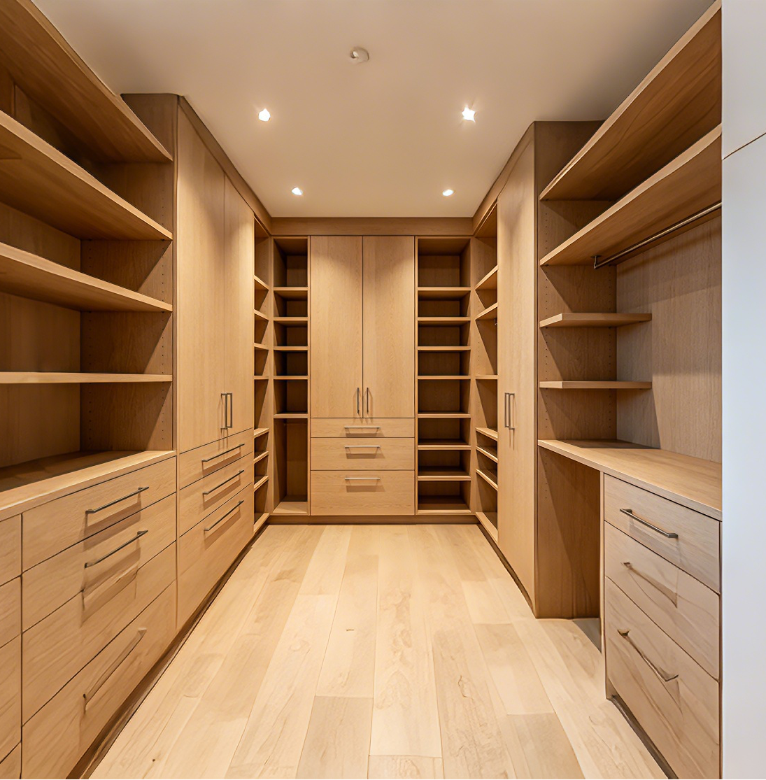 Modern Melamine Custom Walk-In Wardrobe