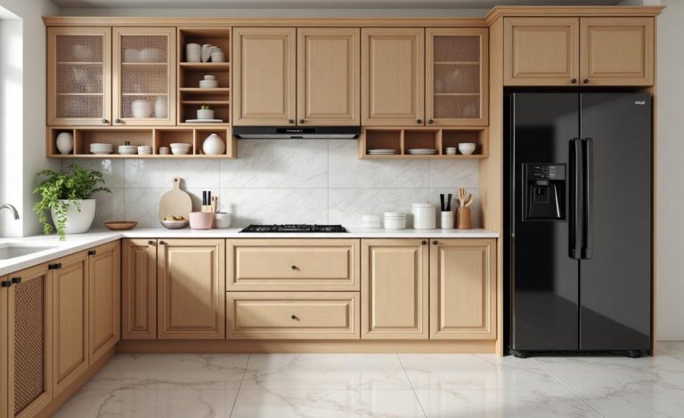 Minimalist Bohemian PVC Kitchen Cabinet