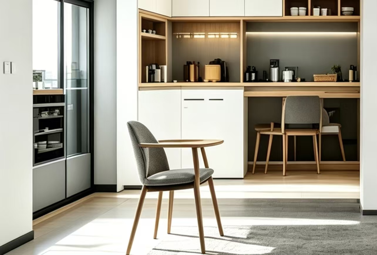 Modern kitchen cabinet interior for customer initial project inquiry, custom cabinet request