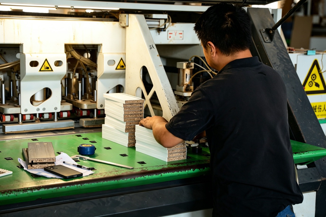 CNC drilling machine punch hinge & assembly holes on cabinet panels