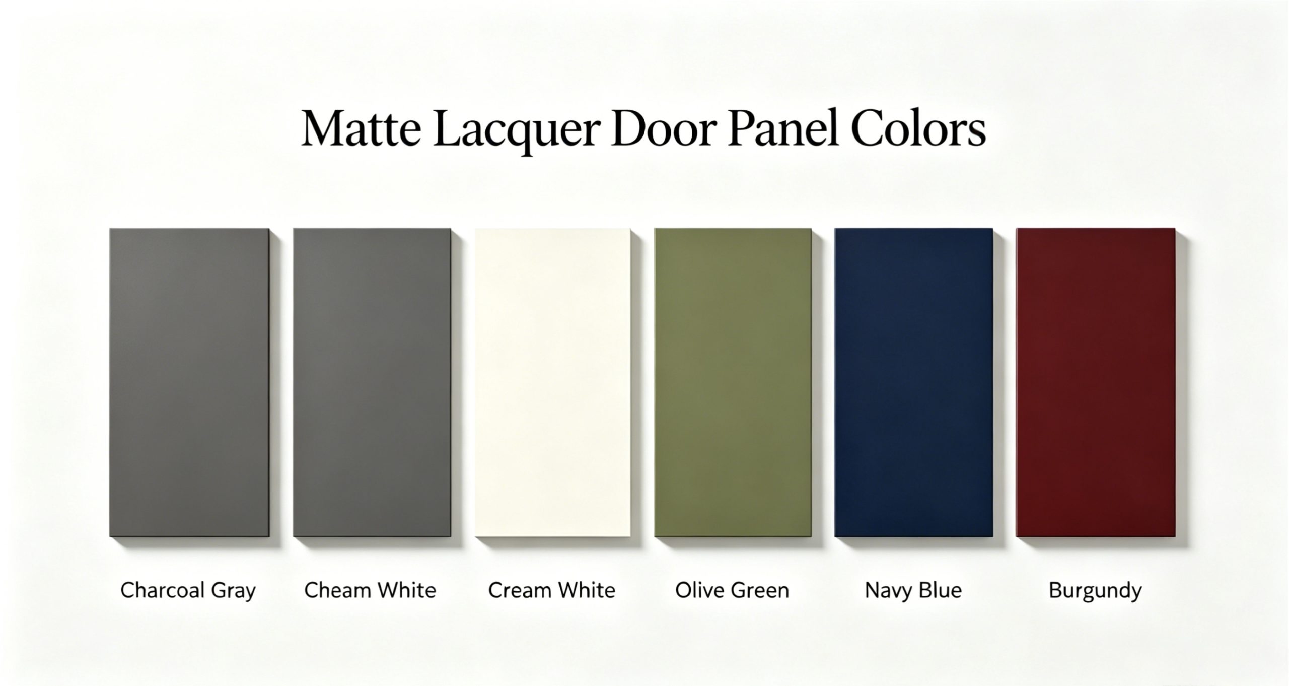Matte Lacquer Cabinet Door Color Samples: Dark Walnut,Charcoal Gray,Cream White,Olive Green,Navy Blue,Burgundy