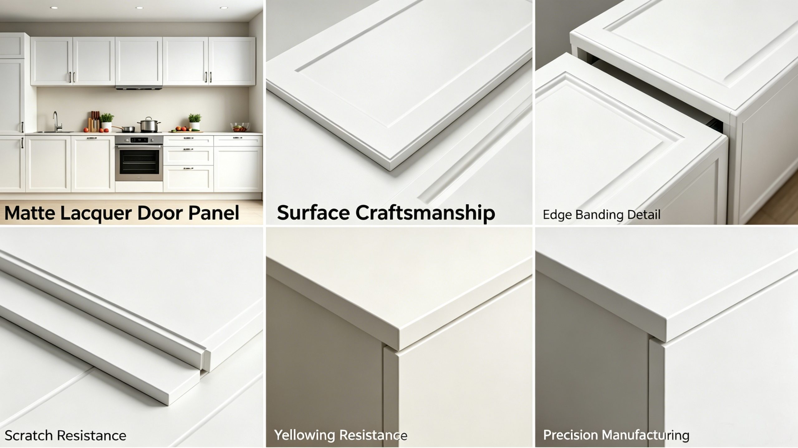Matte lacquer cabinet door cross-section, edge banding, scratch test and production process